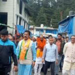 BJP workers took out a rally in Jageshwar in support of MP candidate Ajay Tamta