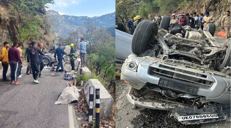 Five people have died in a horrific road accident in Mussoorie