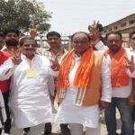 BJP candidate Chhatrapal Singh with supporters