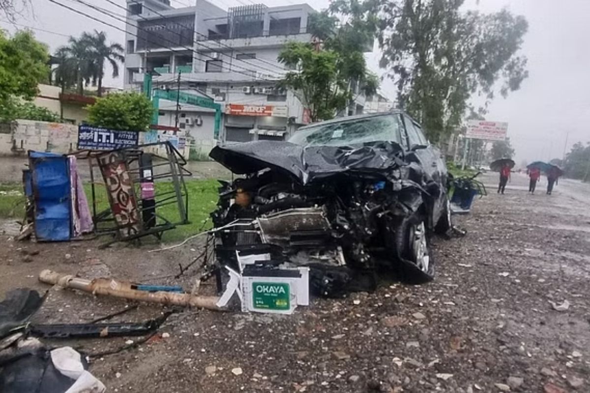 The car was also destroyed in the accident in Rudrapur