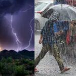 Warning of heavy rain has been issued in six districts for the next three hours