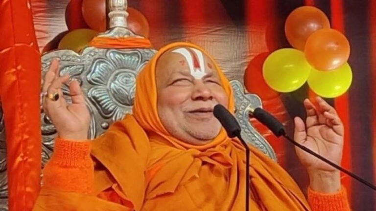 Swami Rambhadracharya has been airlifted and admitted to the hospital