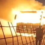 A devotee has been burnt alive after a massive fire broke out in a bus returning from Mahakumbh