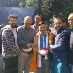 BJP's newly appointed district president Mahesh Nayal was welcomed at Jageshwar Dham
