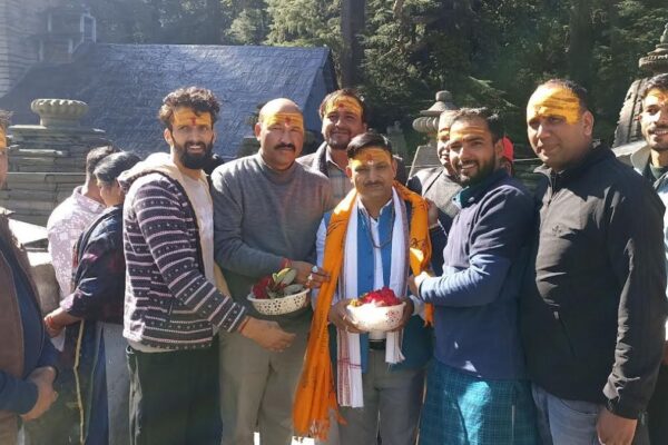 BJP's newly appointed district president Mahesh Nayal was welcomed at Jageshwar Dham