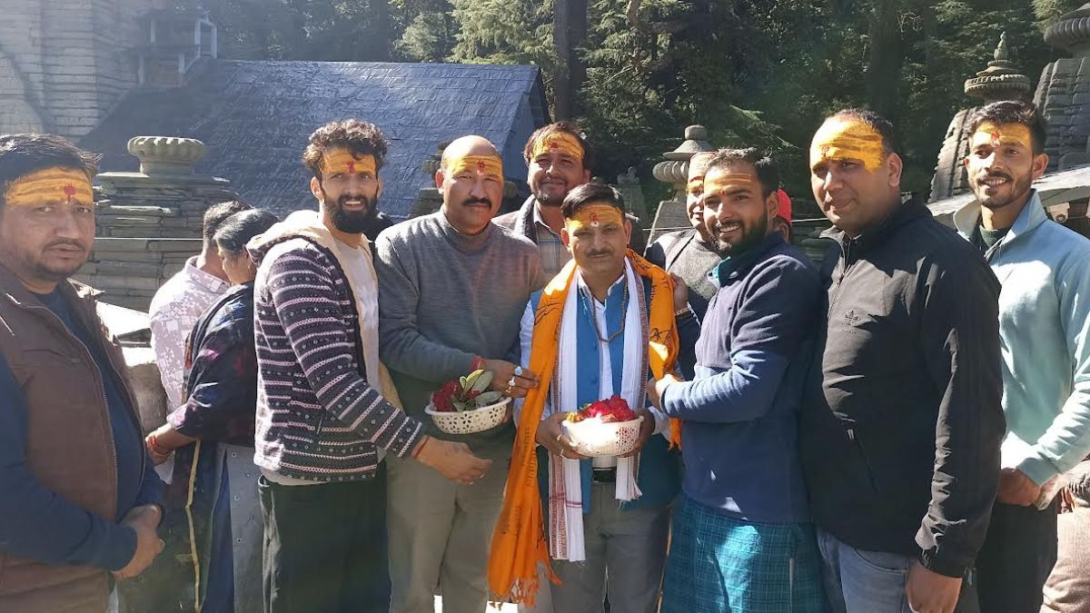 BJP's newly appointed district president Mahesh Nayal was welcomed at Jageshwar Dham